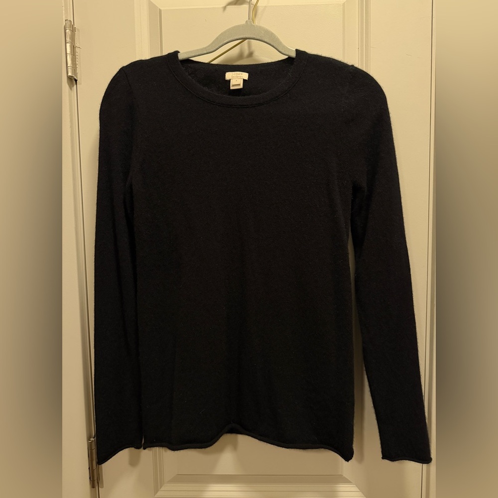J. Crew Women’s 100% Cashmere Classic Black Sweater